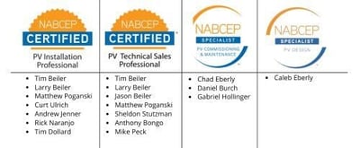 NABCEP-Certifications-Paradise-Energy-Employees