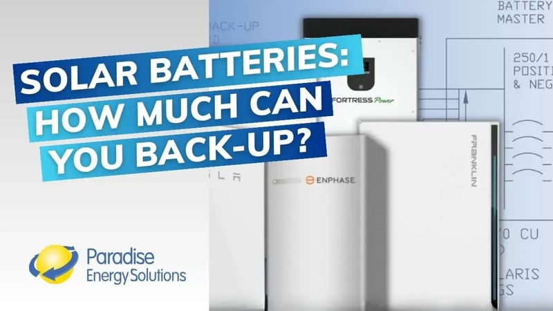 How Much Can You Back-Up with Solar Energy Battery Storage?